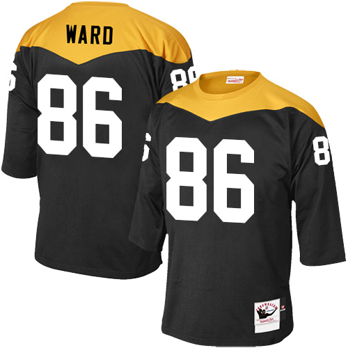 Men's Elite Hines Ward Mitchell and Ness Jersey Black Home - #86 1967 Throwback NFL Pittsburgh Steelers